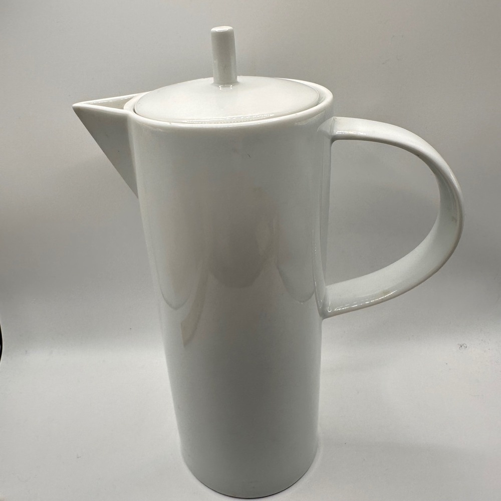 Vintage Vista Alegre Domo White Porcelain Tea/Coffee Pot &Lid Portugal Modernist